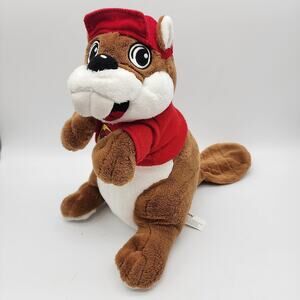 Buc-ees Beaver Mascot Plush 11" Red Hat Shirt Gas Station Stuffed Toy 2023